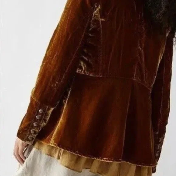 Free People Faye Velvet Jacket  Tobacco - Picture 8 of 8